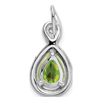 14K White Gold Peridot & Diamond Slide Pendant – view 4