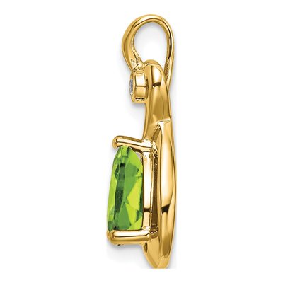 14K Yellow Gold Peridot & Diamond Slide Pendant – view 2