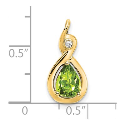 14K Yellow Gold Peridot & Diamond Slide Pendant – view 3