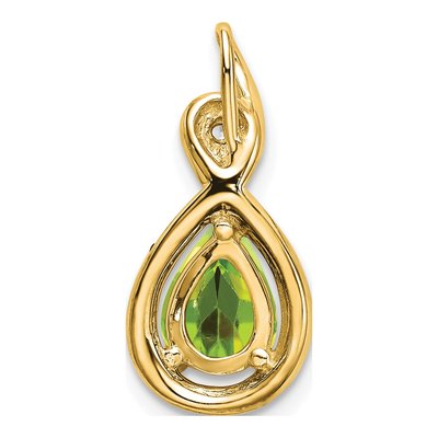 14K Yellow Gold Peridot & Diamond Slide Pendant – view 4