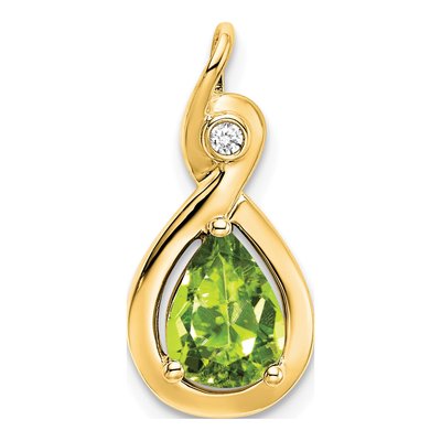 14K Yellow Gold Peridot & Diamond Slide Pendant