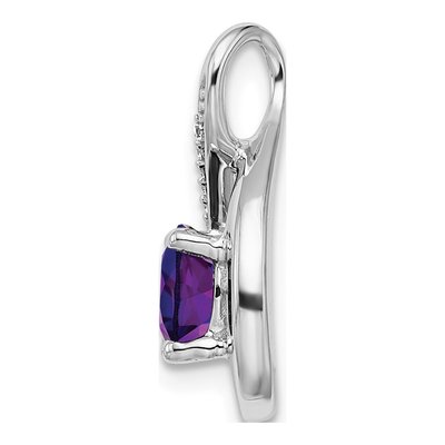 14K White Gold Amethyst & Diamond Slide Pendant – view 2