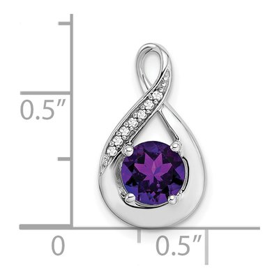 14K White Gold Amethyst & Diamond Slide Pendant – view 3