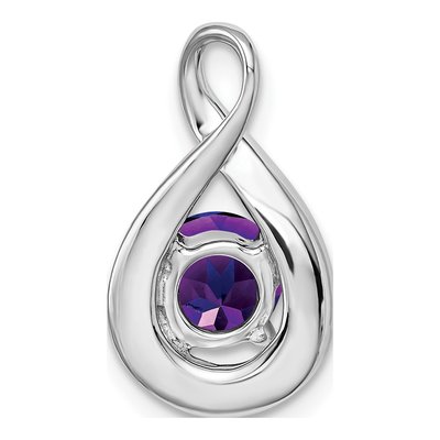 14K White Gold Amethyst & Diamond Slide Pendant – view 4