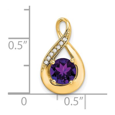 14K Yellow Gold Amethyst & Diamond Slide Pendant – view 3