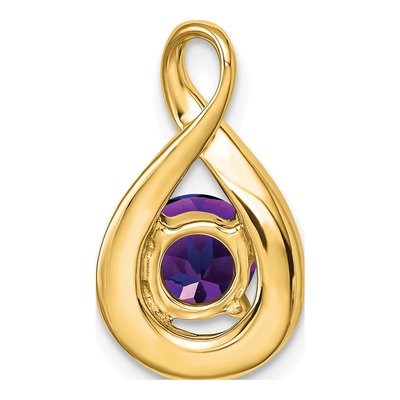 14K Yellow Gold Amethyst & Diamond Slide Pendant – view 4