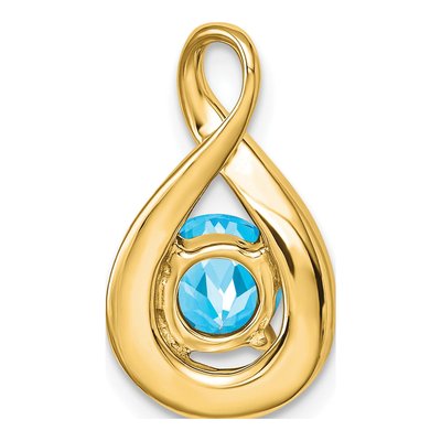 14K Yellow Gold Swiss Blue Topaz & Diamond Slide Pendant – view 4