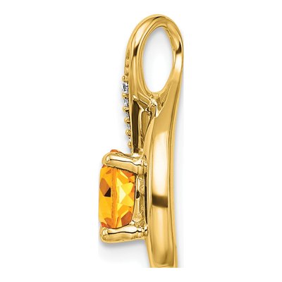 14K Yellow Gold Citrine & Diamond Slide Pendant – view 2