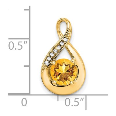 14K Yellow Gold Citrine & Diamond Slide Pendant – view 3