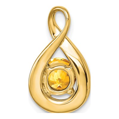 14K Yellow Gold Citrine & Diamond Slide Pendant – view 4