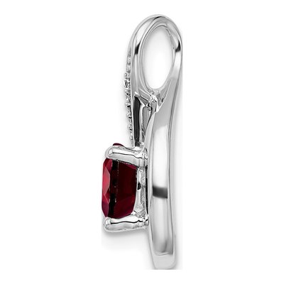 14K White Gold Garnet & Diamond Slide Pendant – view 2