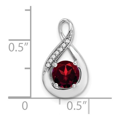 14K White Gold Garnet & Diamond Slide Pendant – view 3