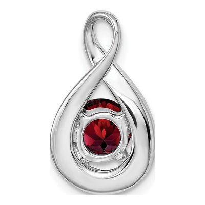 14K White Gold Garnet & Diamond Slide Pendant – view 4