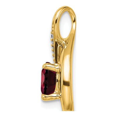 14K Yellow Gold Garnet & Diamond Slide Pendant – view 2