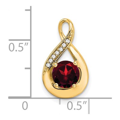 14K Yellow Gold Garnet & Diamond Slide Pendant – view 3