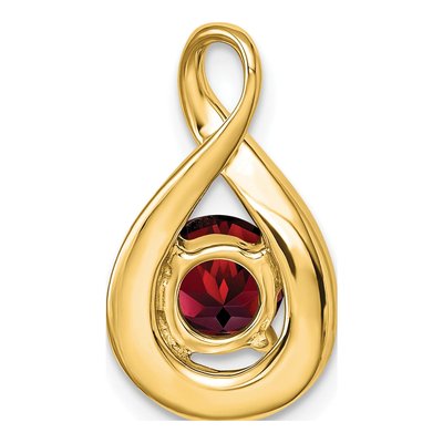 14K Yellow Gold Garnet & Diamond Slide Pendant – view 4