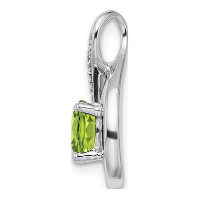 14K White Gold Peridot & Diamond Slide Pendant – view 2