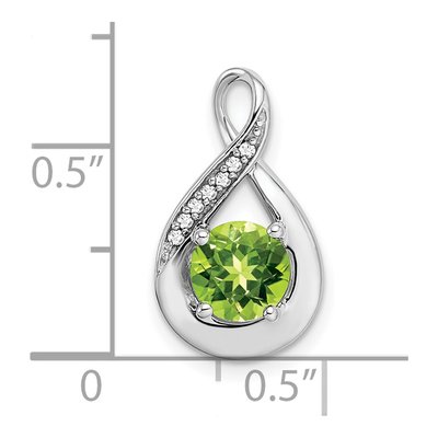 14K White Gold Peridot & Diamond Slide Pendant – view 3