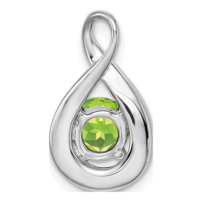 14K White Gold Peridot & Diamond Slide Pendant – view 4
