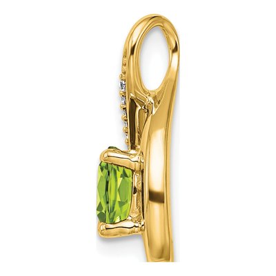 14K Yellow Gold Peridot & Diamond Slide Pendant – view 3