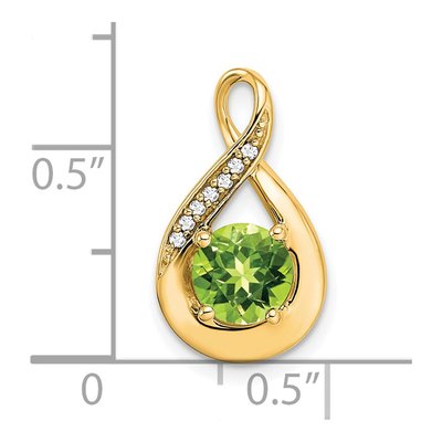 14K Yellow Gold Peridot & Diamond Slide Pendant – view 4