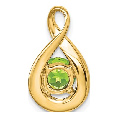 14K Yellow Gold Peridot & Diamond Slide Pendant – view 5