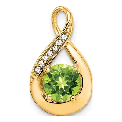 14K Yellow Gold Peridot & Diamond Slide Pendant