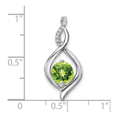 14K White Gold Peridot & Diamond Fancy Pendant – view 4