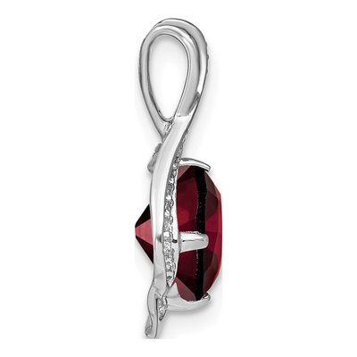 14K White Gold 1/15 ct tw Garnet & Diamond Slide Pendant – view 2