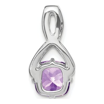 14K White Gold 1/10 ct tw Amethyst & Diamond Slide Pendant – view 4