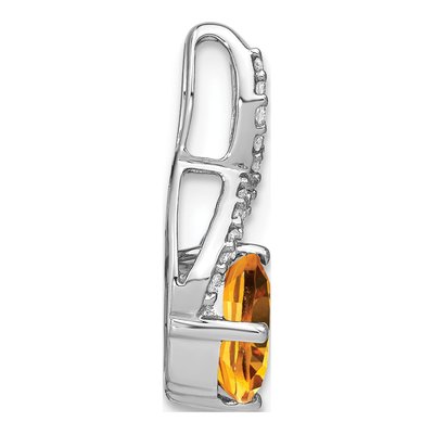 14K White Gold 1/10 ct tw Citrine & Diamond Slide Pendant – view 2