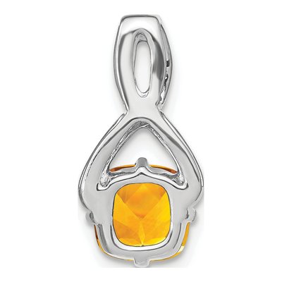 14K White Gold 1/10 ct tw Citrine & Diamond Slide Pendant – view 4
