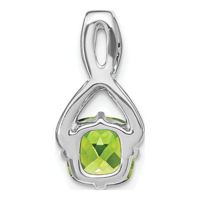 14K White Gold 1/10 ct tw Peridot & Diamond Slide Pendant – view 4