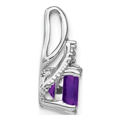 14K White Gold Amethyst & Diamond Slide Pendant – view 2