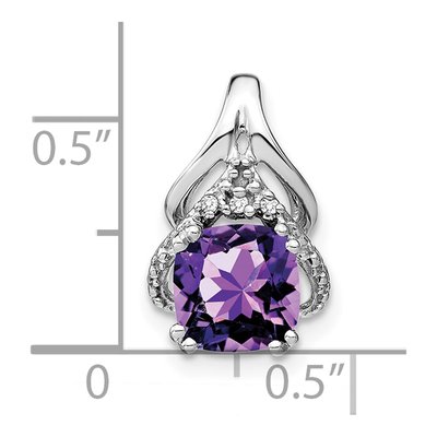 14K White Gold Amethyst & Diamond Slide Pendant – view 3