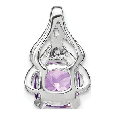 14K White Gold Amethyst & Diamond Slide Pendant – view 4