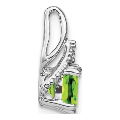 14K White Gold Peridot & Diamond Slide Pendant – view 2