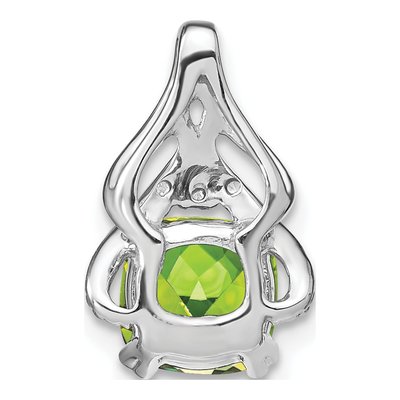 14K White Gold Peridot & Diamond Slide Pendant – view 4