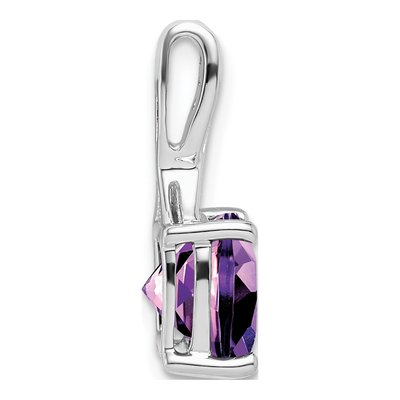 14K White Gold Amethyst & Diamond Cushion Slide Pendant – view 2