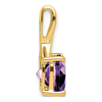 14K Yellow Gold Amethyst & Diamond Slide Pendant – view 3