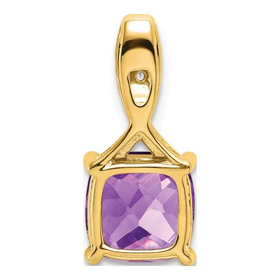 14K Yellow Gold Amethyst & Diamond Slide Pendant – view 5