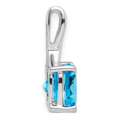 14K White Gold Swiss Blue Topaz & Diamond Slide Pendant – view 3