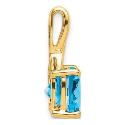14K Yellow Gold Swiss Blue Topaz & Diamond Slide Pendant – view 2