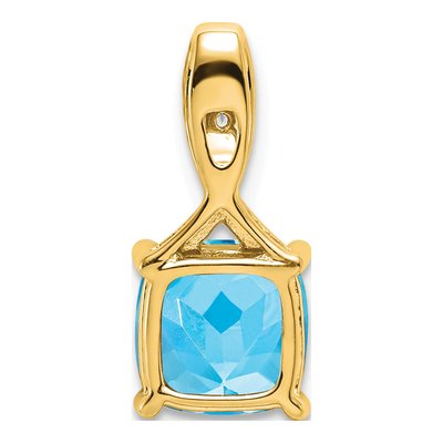 14K Yellow Gold Swiss Blue Topaz & Diamond Slide Pendant – view 4