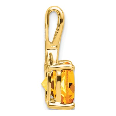 14K Yellow Gold Citrine & Diamond Cushion Slide Pendant – view 2