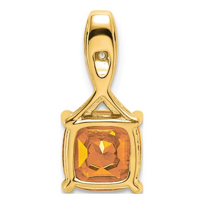 14K Yellow Gold Citrine & Diamond Cushion Slide Pendant – view 4