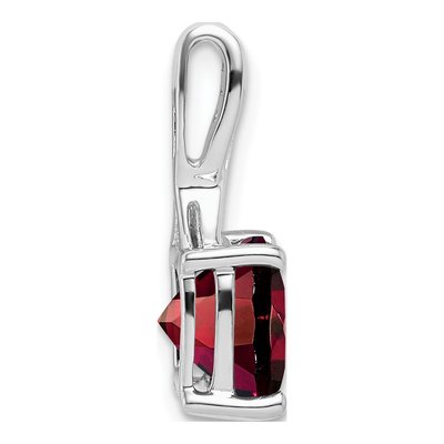 14K White Gold Garnet & Diamond Cushion Slide Pendant – view 2