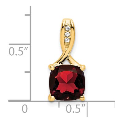 14K Yellow Gold Garnet & Diamond Slide Pendant – view 4