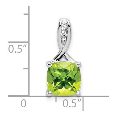 14K White Gold Peridot & Diamond Slide Pendant – view 3