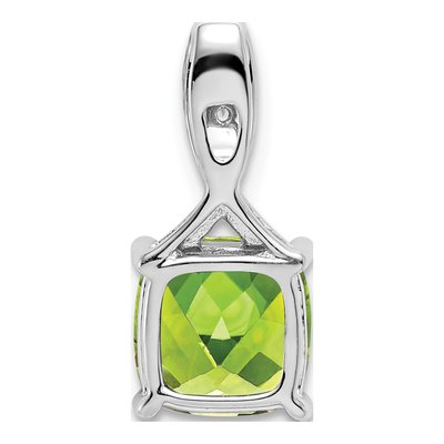 14K White Gold Peridot & Diamond Slide Pendant – view 4